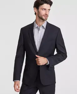 Мужской приталенный пиджак Superflex Stretch с эластичной тканью Hugo Boss, черный