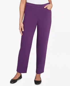 Женские классические облегающие эластичные укороченные брюки Allure Alfred Dunner, фиолетовый
