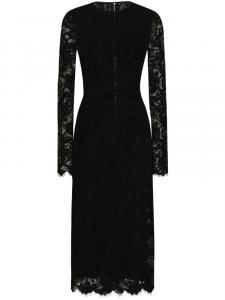 Dolce & Gabbana платье миди из цветочного кружева, черный
