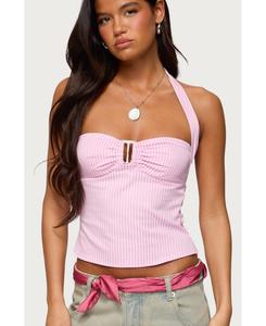 Женский полосатый топ Caitie с пряжкой Edikted, Pink