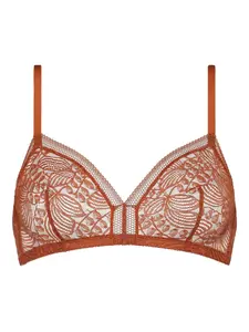 Кружевной бюстгальтер с треугольными чашками Eres, коричневый