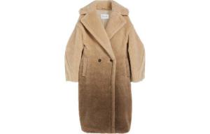 MaxMara Макс Мара Градиентное двубортное пальто из плюша, Sandy Brown