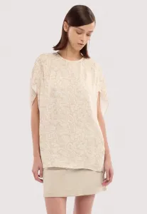 Con maniche a tulipano con stampa в блузке Trussardi, Beige