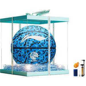 LINING Баскетбольный мяч CBA Collection Rubber синий размер 7 тренировочный