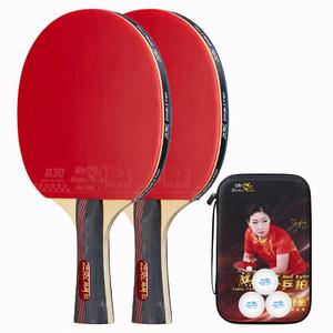 Ракетка для пинг-понга DOUBLE FISH, [kirin красный horizontal racket]comes with original thickened racket bag+3 pcs competition exclusive balls