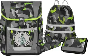 Школьная сумка McNeill "Tenero, Techno", светоотражающие полосы на лямках, светоотражающие поверхности, включая пенал, спортивную сумку, рулончик для карандашей и магнит с мотивом, цвет Techno