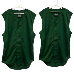 Майка Unisex 2 New Youth Button Down Sports Mesh Jersey Uniform Tank Tops In Green Tag Team