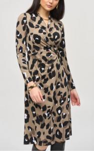Платье-халат с анималистичным принтом в черном/мульти Joseph Ribkoff