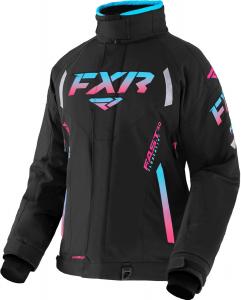 Женская куртка FXR Team FX, Black/Sky-electric Pink Fade