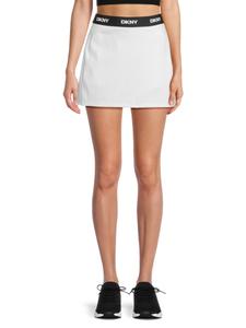 Мини-юбка А-силуэта с логотипом DKNY, белый