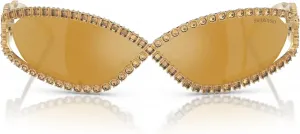Женские солнцезащитные очки Swarovski Sk7024 овальной формы, Gold/Brown Mirrored Gold