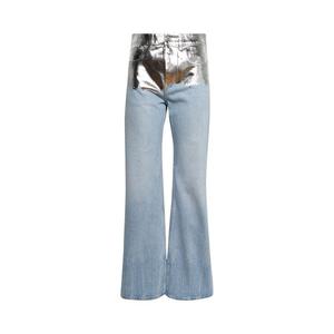 Джинсы Rabanne Metallic Detailing Jeans, Light Blue Denim
