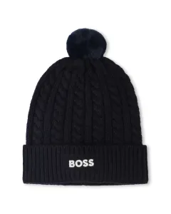 Детская шапочка для мальчика из вискозы BOSS Kidswear, черный