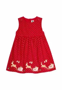 Платье-Костюм с аппликацией в виде оленя и малиновки, повседневное, прямого кроя. Jojo Maman Bébé, Red