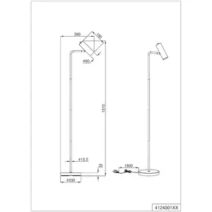 Торшер TRIO Leuchten Marley GU10 1 шт. с клавишным выключателем, лампочку GU10 можно выбрать самостоятельно Trio Leuchten, черный