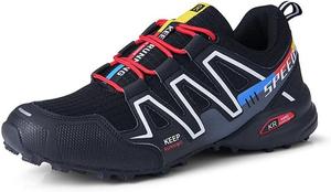 Ботинки для походов Qacksv, Ботинки для мужчин, нескользящая спортивная обувь, широкие водные туфли с открытым носком, дышащая рабочая обувь, ботильоны, повседневная легкая обувь для походов, треккинговые ботинки для мужчин, черный