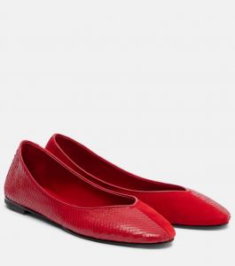 Кожаные балетки Ballerines Jacquemus, красный