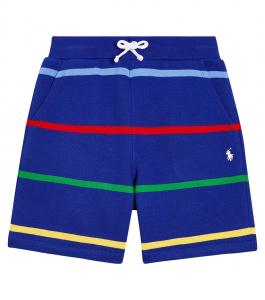 Шорты из флиса с принтом Polo Ralph Lauren Kids, синий