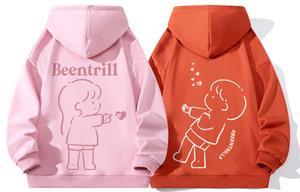 Свитшот унисекс BEENTRILL, черный на флисе + белый на флисе
