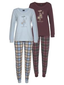 Пижама VIVANCE DREAMS, цвет bordeaux-kariert, kariert-hellblau