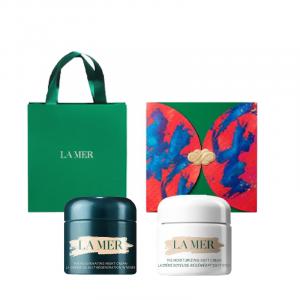 HAILANZHIMI Новогодний лимитированный набор для ухода за кожей: чудодейственное восстанавливающее и успокаивающее средство, подтягивающее и увлажняющее, 60 мл + 60 мл La Mer, night cream 60ml+cloud velvet cream 60ml