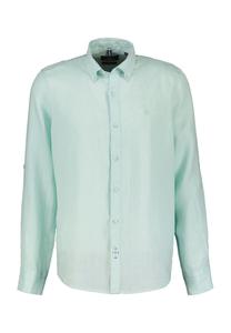 Рубашка повседневная льняная, стандартного кроя, рукав 1/1, воротник на пуговицах, мужская LERROS, цвет Light Sea Blue