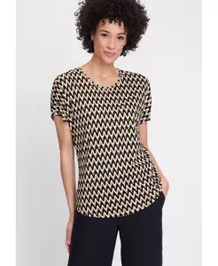 Женская футболка с волнистым узором в полоску Olsen, коричневый