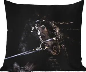 Подушка для улицы - Лошадь - Недоуздок - Грива - 50 x 50 см - Водонепроницаемая - Подушка для отдыха - Удобная - Подушка с рисунком MuchoWow