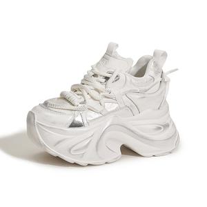 Milan love song Женские белые низкие массивные кроссовки с амортизацией, износостойкие, увеличивающие рост, цвет White