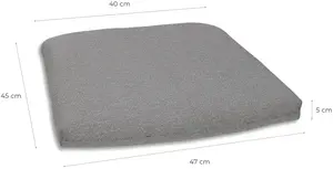 Подушка для сиденья GO-DE "Селина", комплект из 2 шт., 40х5х45 см, водоотталкивающая 40х45 см, светло-серый