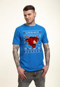 Футболка с принтом THE LAUGHING COW CHRISTMAS LA VACHE QUI RIT Henry Tiger, цвет Royal Blue