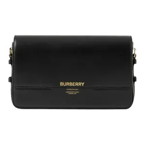 Burberry Кожаная сумка через плечо, женская черная