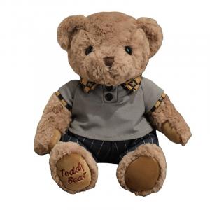 Толстовка с плюшевым мишкой Bear Teddy, высота 30 см Fat Fat Dragon, коричневый/серый