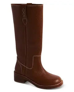 Женские сапоги на массивном каблуке с яркой расцветкой Free People, коричневый