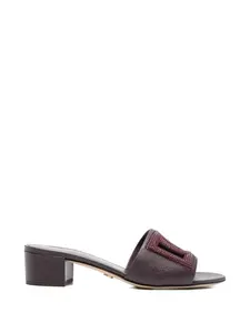 Сандалии с логотипом и стразами Dolce & Gabbana, фиолетовый