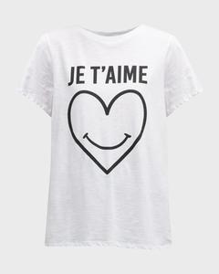 Хлопковая футболка с изображением улыбающегося сердца Cinq A Sept, белый