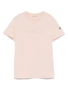 Футболка с вышитым логотипом MONCLER, розовый