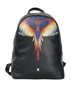 Современный функциональный черный рюкзак с крыльями в базовом стиле. Marcelo Burlon, черный