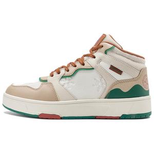 PEAK Классические износостойкие противоскользящие высокие кроссовки для скейтбординга, женские, белые, бежево-зеленые