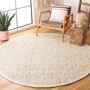 SAFAVIEH Natural Fiber Collection круглый ковер 336 x 336 см Ivory NF730A ручной работы в стиле фермерский дом премиальный джут
