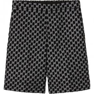 GUCCI Повседневные шорты мужские silver black