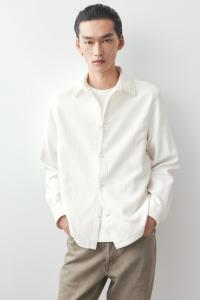 Муслиновая рубашка классического кроя H&M, белый