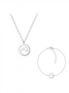 Alexander York Комплект украшений WAVE: колье с подвеской и браслет, 3 предмета, серебро