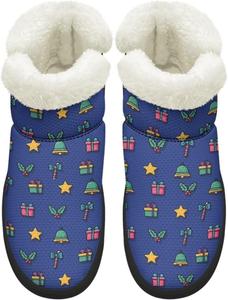 Зимние женские ботинки KEIAHUAN, теплые, с противоскользящей подошвой, утепленные искусственным мехом, удобные для улицы, Christmas Gift