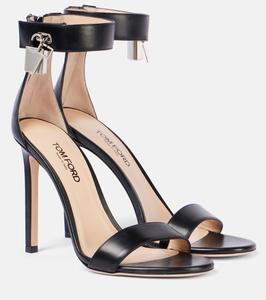 Сандалии кожаные Padlock 105 Tom Ford, черный