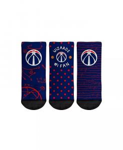 Носки Rock Em для мальчиков и девочек для малышей, комплект из 3 носков для болельщиков Washington Wizards #1 Rock 'Em