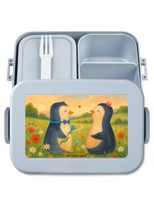 Mr. & Mrs. Panda Дизайн Bentobox с изображением пары пингвинов без слогана, пастельно-голубой цвет