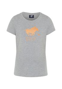 Футболка с блестящим принтом этикеток POLO SYLT, цвет Neutr Gray