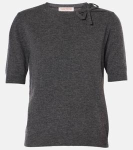 Футболка из натуральной шерсти Valentino, цвет grigio scuro melange