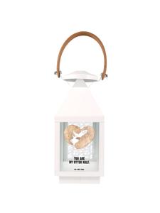 Mr. & Mrs. Panda Декоративный фонарь в форме сердца с выдрой и надписью, прозрачный